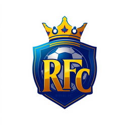 A modern and elegant logo design for a football club called Royal FC