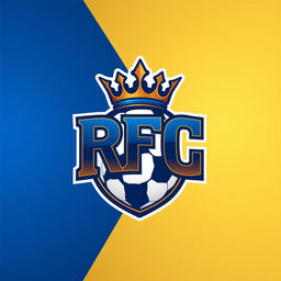A modern and elegant logo design for a football club called Royal FC