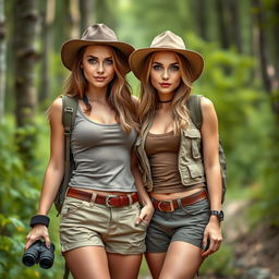 Two beautiful and sexy Dutch female twins, both 25 years old, with captivating light-colored eyes