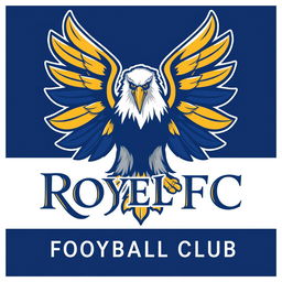 A stylized logo for a football club named 'Royal FC', featuring an eagle prominently