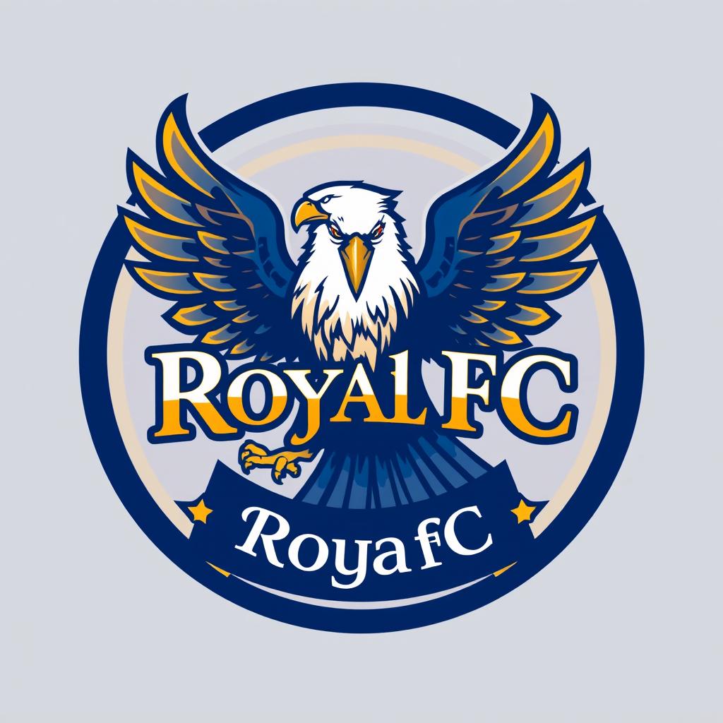 A stylized logo for a football club named 'Royal FC', featuring an eagle prominently