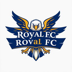 A stylized logo for a football club named 'Royal FC', featuring an eagle prominently