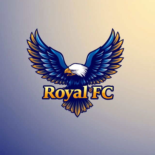 A logo design for 'Royal FC', featuring a majestic eagle in flight