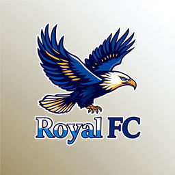 A logo design for 'Royal FC', featuring a majestic eagle in flight