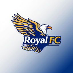 A logo design for 'Royal FC', featuring a majestic eagle in flight