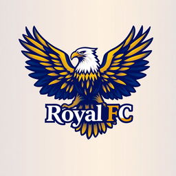 A logo design for 'Royal FC', featuring a majestic eagle in flight