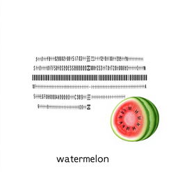A detailed illustration of a watermelon (Citrullus lanatus) showing its karyotype with 22 chromosomes
