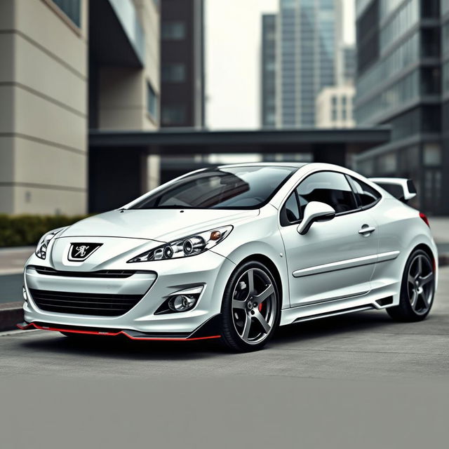 A captivating and reimagined design of a Peugeot 207cc, infused with stylistic elements from the Audi TT and A3