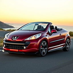 A Peugeot 207cc car, redesigned with both elegant and aggressive elements