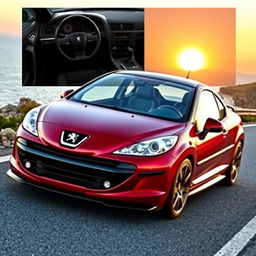 A Peugeot 207cc car, redesigned with both elegant and aggressive elements