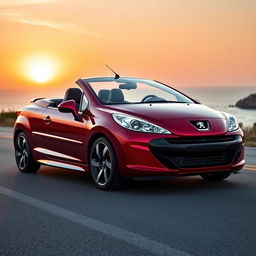 A Peugeot 207cc car, redesigned with both elegant and aggressive elements