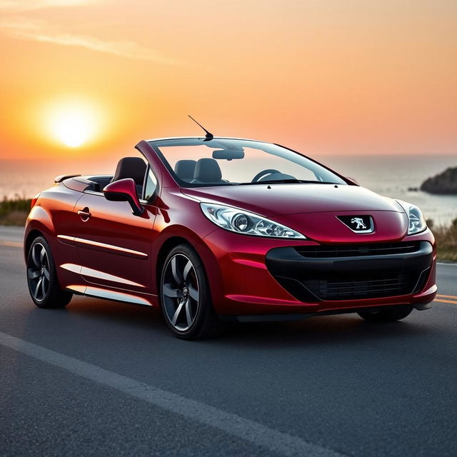 A Peugeot 207cc car, redesigned with both elegant and aggressive elements