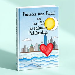 The cover of a book titled "Parece Más Fácil en las Películas", featuring a charming hand-drawn illustration that prominently showcases the iconic skyline of New York City