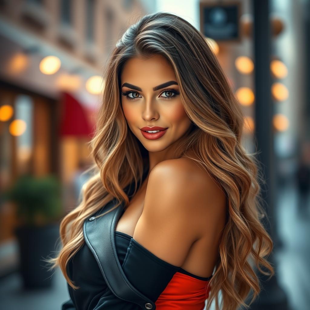 A captivating portrait of Catherine, a stunning and confident woman with an alluring presence