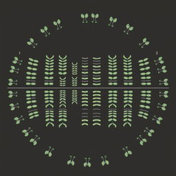 A realistic illustration of the karyotype of the watermelon species Citrullus vulgaris, showcasing 22 chromosomes arranged in order from group 1 to the last