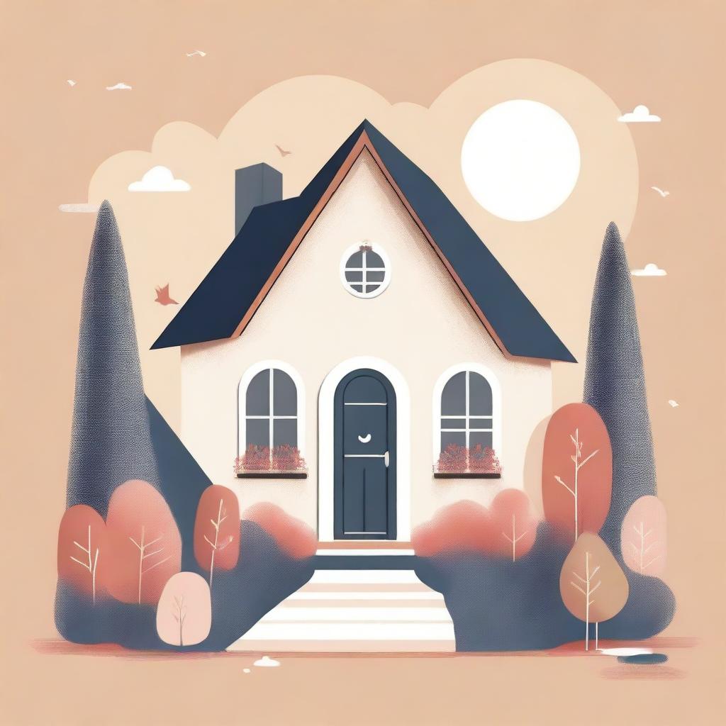 A high-quality digital art piece that captures the essence of a mysterious, yet inviting home