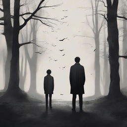 A high-quality digital art illustration for a novel cover, capturing the essence of angst and brothership