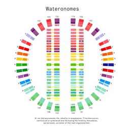 A detailed illustration of the karyotype of a watermelon (Citrullus lanatus) showing its 22 chromosomes