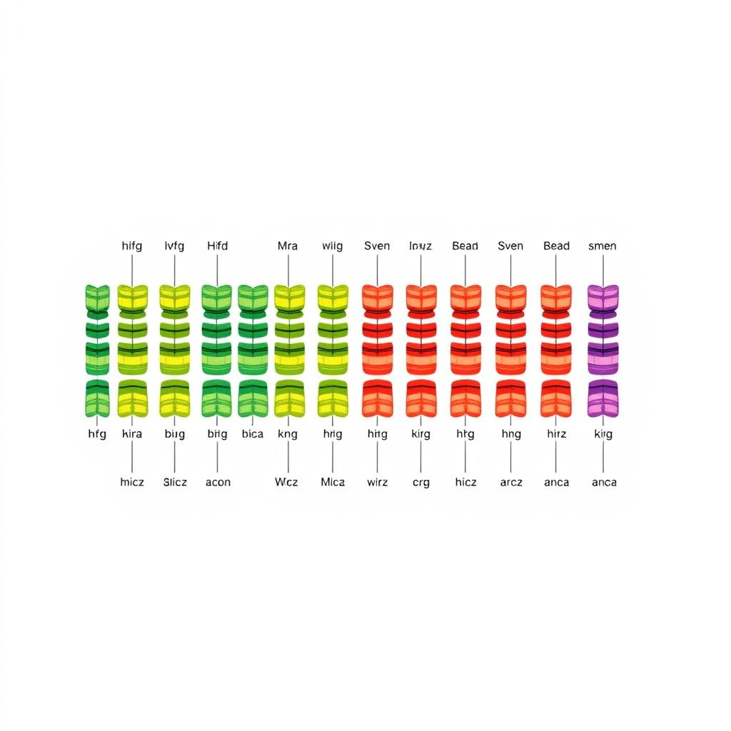 A detailed illustration of the karyotype of a watermelon (Citrullus lanatus) showing its 22 chromosomes