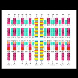 A detailed illustration of the karyotype of a watermelon (Citrullus lanatus) showing its 22 chromosomes
