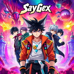An epic movie poster featuring a charismatic male character with fox ears, expressing confidence and charisma