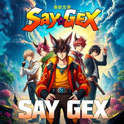 An epic movie poster featuring a charismatic male character with fox ears, expressing confidence and charisma