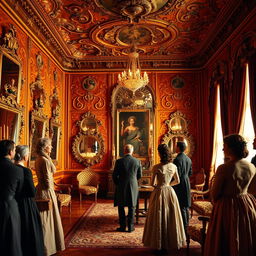 A nostalgic and historically rich image of the original Amber Room, capturing its grandeur and luxurious design before its destruction