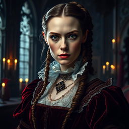 A stunning and captivating portrait of Elizabeth Báthory, the historical figure known as the 'Blood Countess'