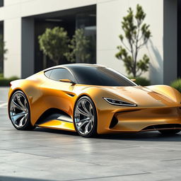 A futuristic concept car inspired by Aston Martin and Lotus, embodying ecology and innovation