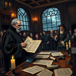 A detailed historical document depicting accusations from a courtroom scene in the 17th century
