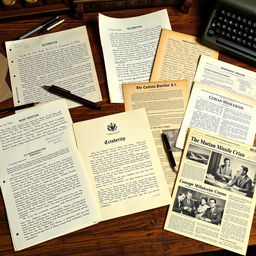 An array of historical documents related to the Cuban Missile Crisis, including handwritten notes from U