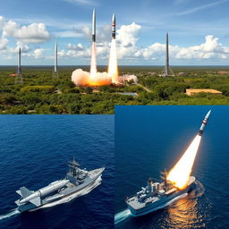 High-quality images of various types of missiles associated with the Cuban Missile Crisis, including detailed depictions of Soviet R-12 Dvina (SS-4 Sandal) missiles and their launch sites in Cuba