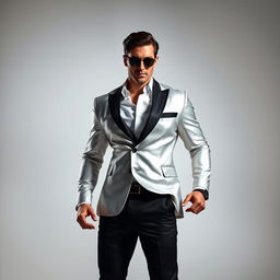 A confident and powerful figure in a striking pose, exuding charisma and strength