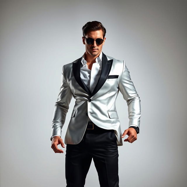 A confident and powerful figure in a striking pose, exuding charisma and strength