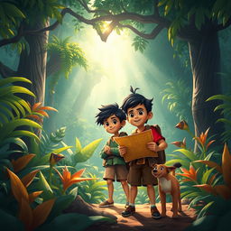 Rizky, the brave young villager, and Wahyu, his loyal companion, are on an exciting quest to uncover the mystery of hidden treasure in Kaban village, which is surrounded by a mystical forbidden forest