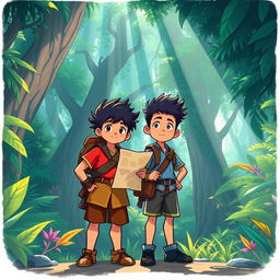 Rizky, the brave youth from Kaban village, alongside his loyal friend Wahyu, is on a thrilling adventure searching for the mystery of hidden treasure located in the heart of the forbidden forest surrounding their village