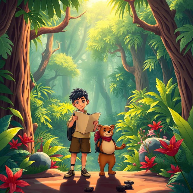 Rizky, the brave youth from Kaban village, alongside his loyal friend Wahyu, is on a thrilling adventure searching for the mystery of hidden treasure located in the heart of the forbidden forest surrounding their village