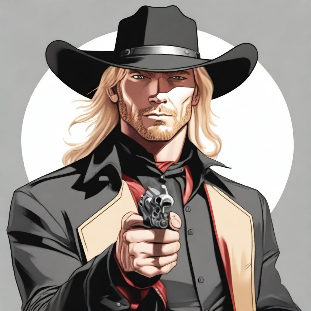 A high-quality digital art image of a male cowboy