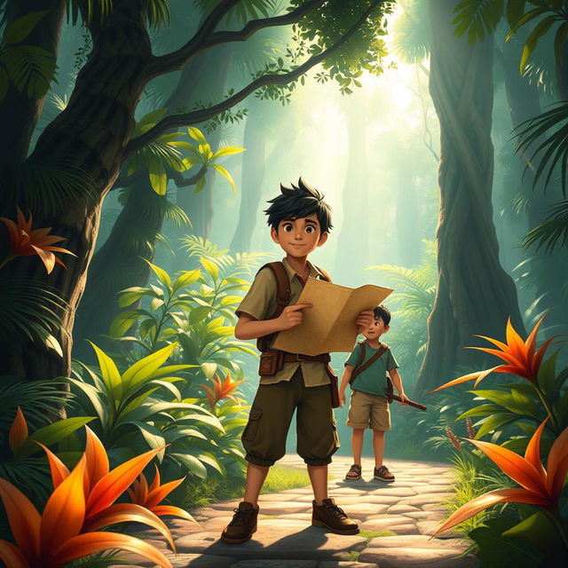 Rizky, the brave young man from Kaban village, alongside his slightly shy friend Wahyu, embarks on an adventurous journey to uncover the mystery of hidden treasure located in the heart of the forbidden forest surrounding their village