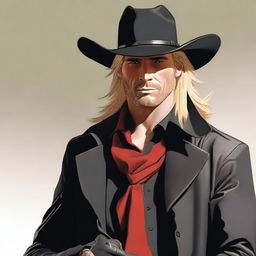 A high-quality digital art image of a male cowboy