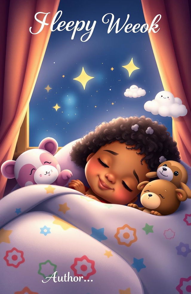 A whimsical and heartwarming book cover featuring a sleeping child of diverse ethnic backgrounds, peacefully resting with a gentle smile
