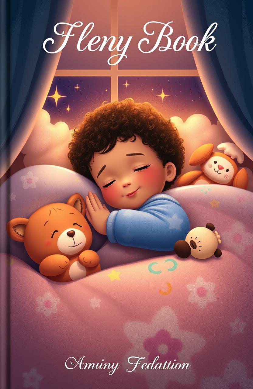 A whimsical and heartwarming book cover featuring a sleeping child of diverse ethnic backgrounds, peacefully resting with a gentle smile