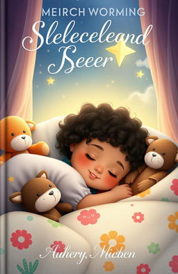 A whimsical and heartwarming book cover featuring a sleeping child of diverse ethnic backgrounds, peacefully resting with a gentle smile