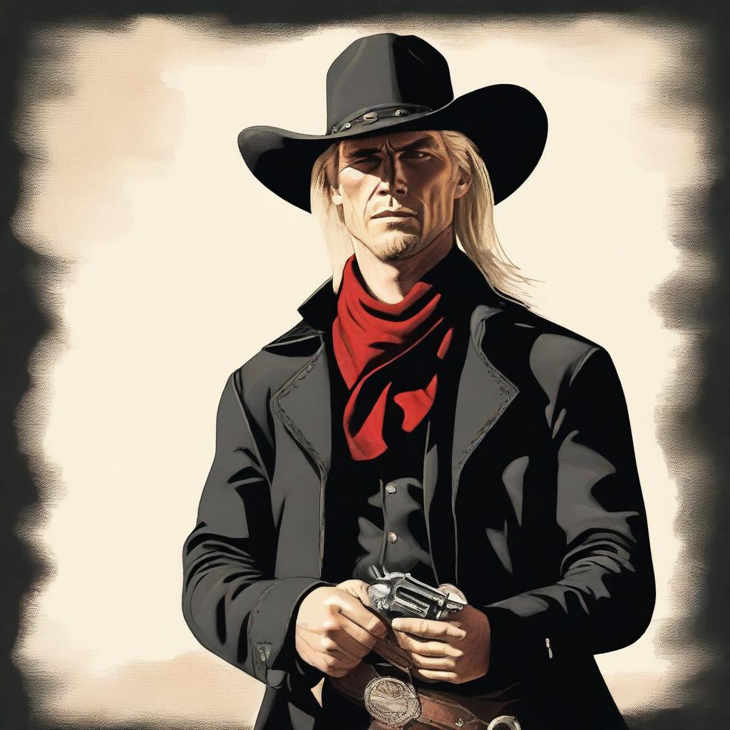 A high-quality digital art image of a male cowboy