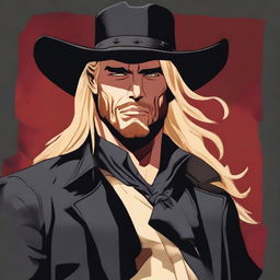 A high-quality digital art image showcasing a male cowboy with a strong presence