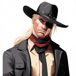 A high-resolution digital art image featuring a male cowboy on a solid white background