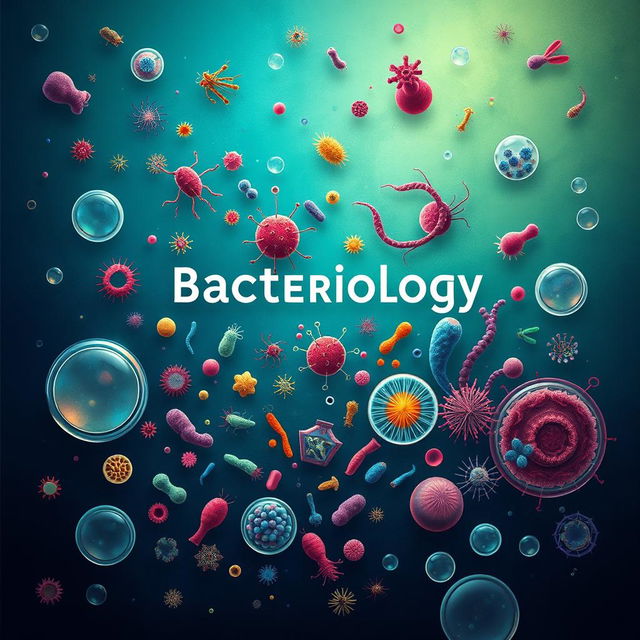 A visually striking book cover design centered around the theme of bacteriology