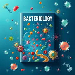 A visually striking book cover design centered around the theme of bacteriology