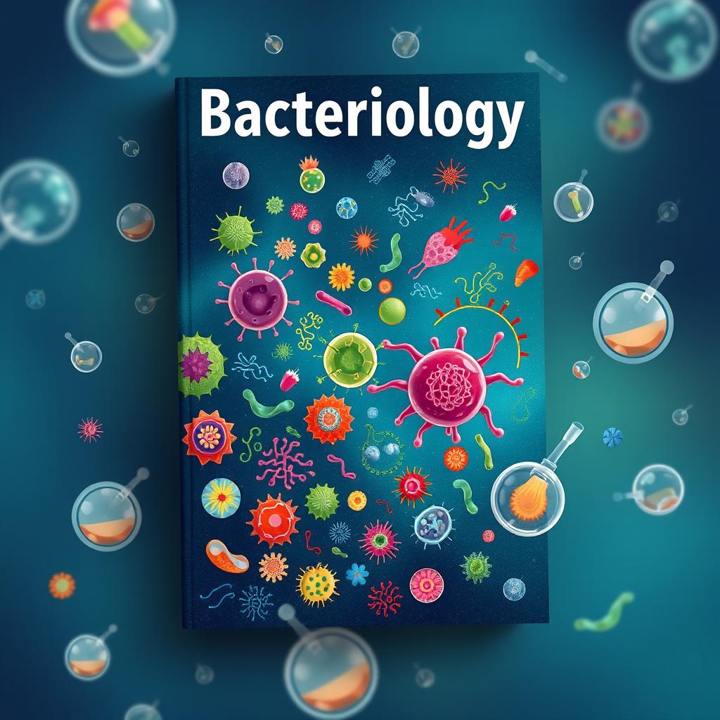 A visually striking book cover design centered around the theme of bacteriology