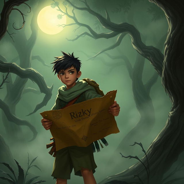 Two brave village youths, Rizky and his gallant friend Wahyu, on a daring quest to find treasure in a forbidden forest brimming with mystery